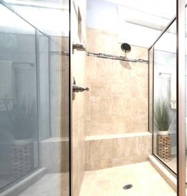 установка душевой кабины с низким поддоном - модель 3