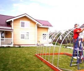 установка дверей на теплицу - тип 2