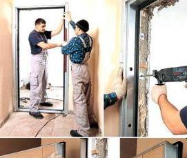 установка двухстворчатых межкомнатных дверей - вариант 2