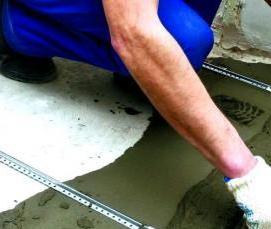 установка маяков для стяжки пола - вариант 3