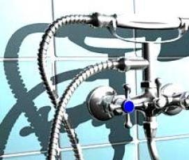 установка настенного смесителя в ванной - тип 2