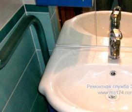 установка навесной раковины - модель 3