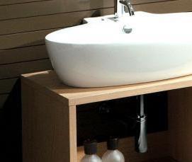 установка навесной тумбы с раковиной - модель 1