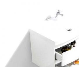 установка навесной тумбы с раковиной - модель 3