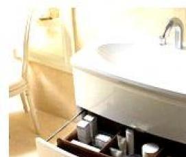 установка навесной тумбы с раковиной - модель 2