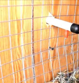 установка ниппельных поилок для кроликов - тип 3