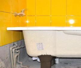 установка ножек на ванну - тип 1