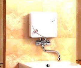 установка проточного водонагревателя в ванной - тип 1