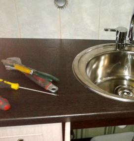 установка раковины - тип 4