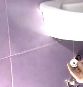 установка раковины с пьедесталом - тип 1