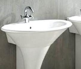 установка раковины с полупьедесталом - модель 2