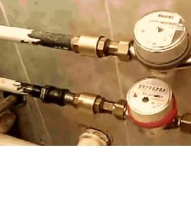 установка счетчика воды в частном доме - тип 2