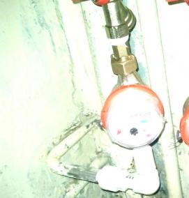 установка счетчиков в ванной - модель 1