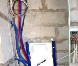 установка системы слива в унитазе - тип 3