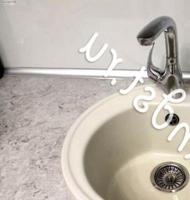 установка смесителя из искусственного камня - вариант 3