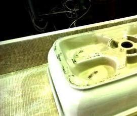 установка смесителя на каменную раковину - тип 2