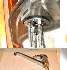 установка смесителя на кухне - вариант 1