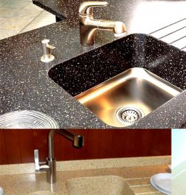 установка смесителя на раковину из искусственного камня - вариант 4