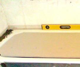 установка стальной ванны - вариант 1