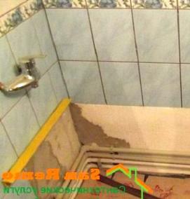 установка стальной ванны на каркас - тип 4