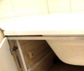 установка угловой акриловой ванны на каркасе - тип 1