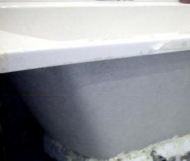 установка угловой акриловой ванны на каркасе - тип 2