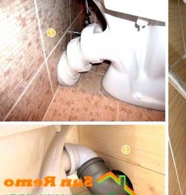 установка унитаза - тип 1