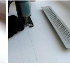 установка вентиляционной решетки в подоконник - вариант 1