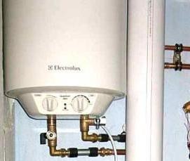 установка водонагревателя - вариант 1