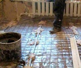 устройство армированной стяжки - модель 3