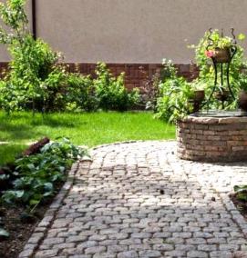 устройство дорожки из брусчатки - вариант 1