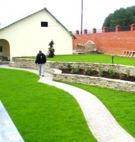 устройство дорожки из брусчатки - вариант 2