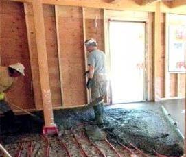 устройство стяжки теплого пола - модель 2