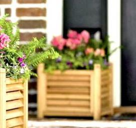 Вазоны для цветов уличные из дерева - тип 4