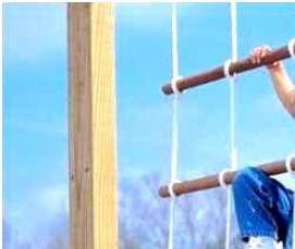 Веревочное ограждение лестницы - модель 1