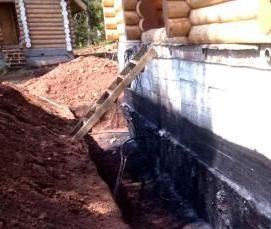 Вертикальная гидроизоляция фундамента - тип 3