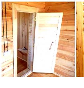 Входная дверь в баню из дерева - вариант 3