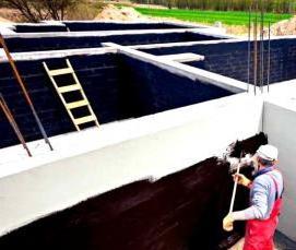 Внутренняя гидроизоляция фундамента - тип 1