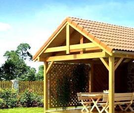 Восьмиугольная беседка с мангалом - модель 3