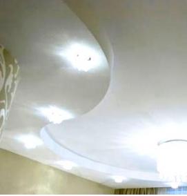 Встроенные светильники в гипсокартон потолочные - модель 1