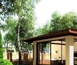 Закрытая беседка для дачи с мангалом - тип 1