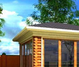 Закрытая беседка из дерева - модель 3