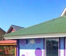 Закрытая беседка с барбекю из бруса - тип 3