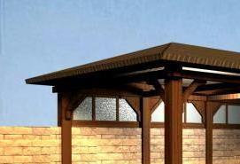 Закрытая беседка с кирпичным мангалом - модель 2