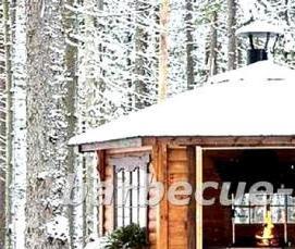 Закрытая летняя беседка с мангалом - тип 3