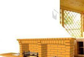 Закрытые беседки с камином и мангалом отдельно - вариант 4