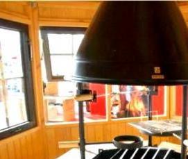 Закрытые беседки с мангалом барбекю и печкой - модель 2