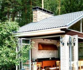 Застекленная беседка с мангалом - модель 3