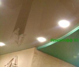 Зеленый натяжной потолок - модель 3