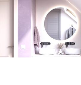 Зеркало с рисунком в ванную - модель 1